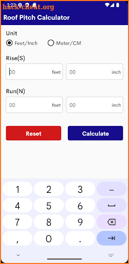 Roof Pitch Calculator screenshot