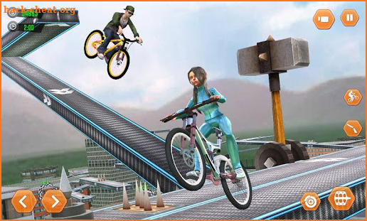 Rooftop Bicycle stunts - BMX street rider screenshot