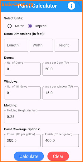 Room Paint Calculator screenshot