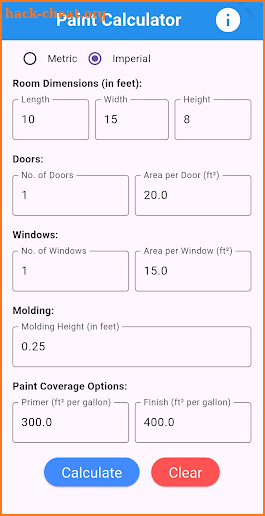 Room Paint Calculator screenshot