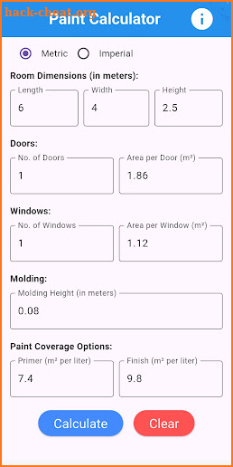 Room Paint Calculator screenshot