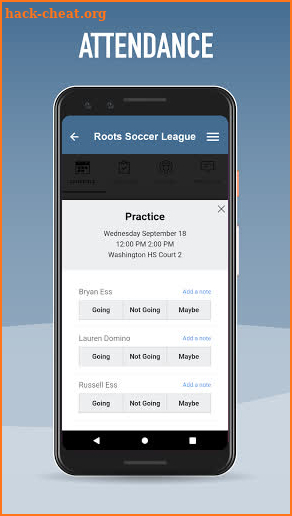 Roots Soccer League Mobile App screenshot