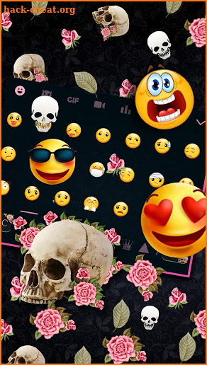 Rose and Skull Gravity Keyboard Theme screenshot