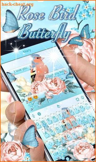 Rose Bird Butterfly Keyboard Theme screenshot