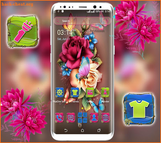Rose Butterfly Launcher Theme screenshot