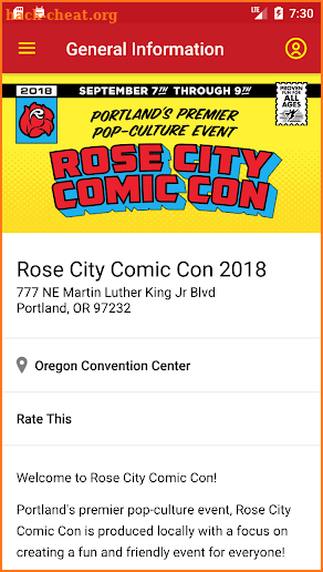 Rose City Comic Con 2018 screenshot