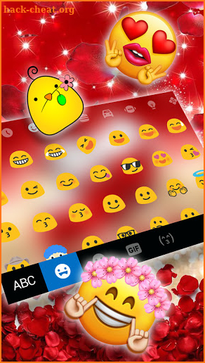 Rose Glass Hearts Keyboard Background screenshot