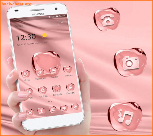 Rose Gold Color Crystal Apple Theme screenshot