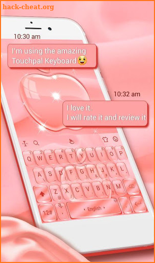 Rose Gold Crystal Apple Keyboard Theme screenshot
