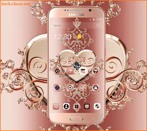 Rose Gold Diamond Heart Luxury Theme screenshot