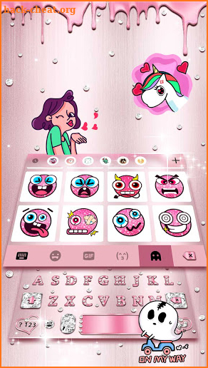 Rose Gold Diamonds Keyboard Theme screenshot