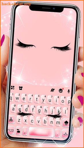 Rose Gold Eye Lashes Keyboard Theme screenshot