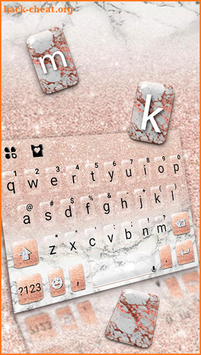 Rose Gold Glitter Marble Keyboard Theme screenshot