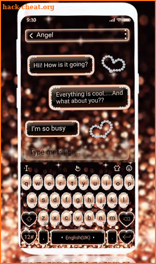Rose Gold Pearl Keyboard Theme screenshot
