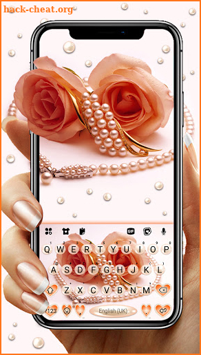 Rose Gold Pearls Keyboard Background screenshot