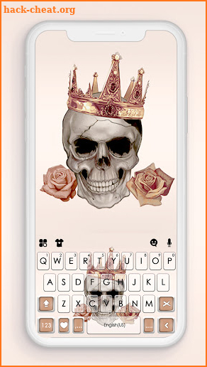 Rose Gold Skull Keyboard Background screenshot