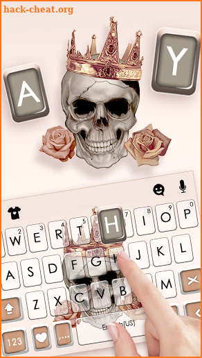 Rose Gold Skull Keyboard Background screenshot