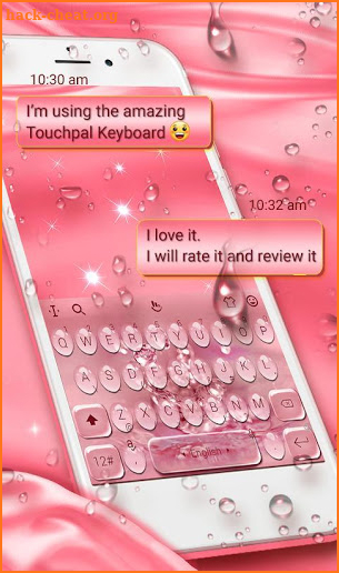 Rose Gold Water Droplets Keyboard Theme screenshot