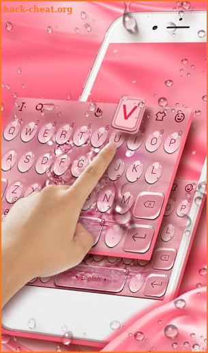 Rose Gold Water Droplets Keyboard Theme screenshot