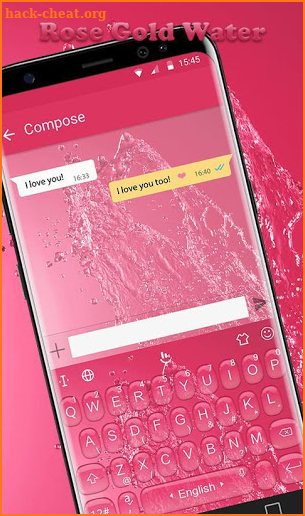 Rose Gold Water Keyboard Theme screenshot