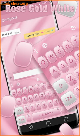 Rose Gold White Keyboard Theme screenshot