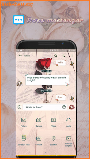 Rose messenger skin for Next SMS screenshot