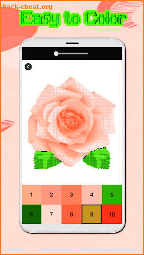 Rose Peach Coral Flowers Color By Number:PixelArt screenshot
