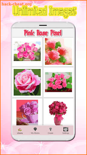Rose Pink Flowers Color By Number: PixelArt screenshot