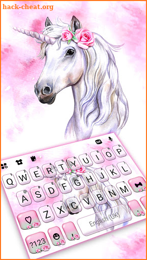 Rose Pink Unicorn Keyboard Background screenshot