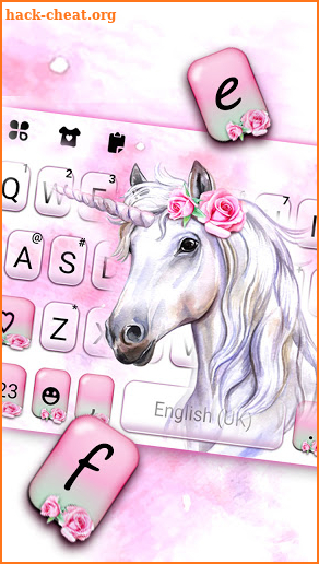 Rose Pink Unicorn Keyboard Background screenshot