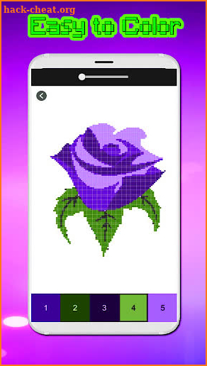 Rose Purple Flowers Color By Number:PixelArt screenshot
