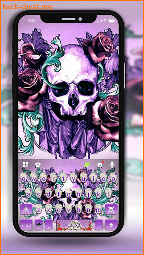 Rose Skull Tattoo Keyboard Theme screenshot