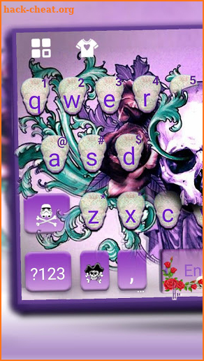 Rose Skull Tattoo Keyboard Theme screenshot