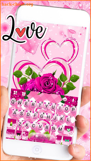 Roses Hearts Keyboard Theme screenshot