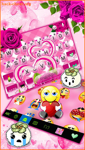 Roses Hearts Keyboard Theme screenshot