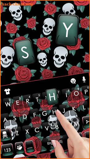 Roses Skull Keyboard Background screenshot