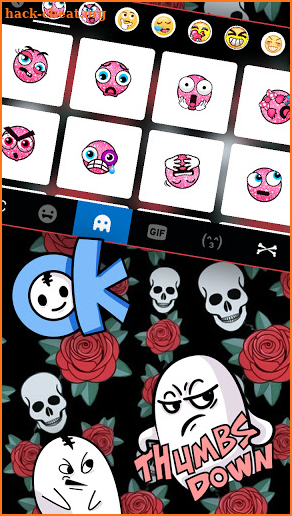 Roses Skull Keyboard Background screenshot