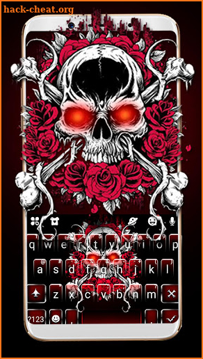Roses Skull Tattoo Keyboard Theme screenshot