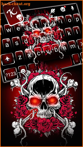Roses Skull Tattoo Keyboard Theme screenshot