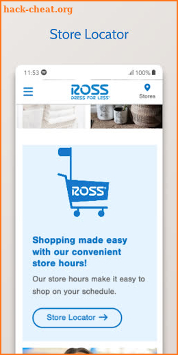 Ross store shopping screenshot
