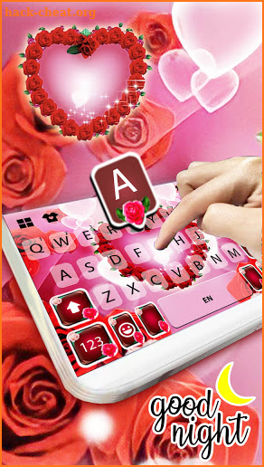 Rosy Hearts Keyboard Background screenshot