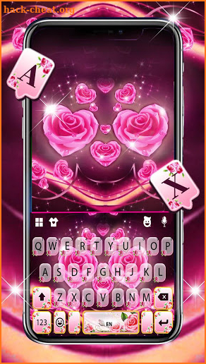 Rosy Pink Flowers Keyboard Theme screenshot