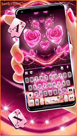 Rosy Pink Flowers Keyboard Theme screenshot