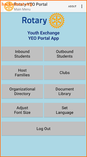 Rotary YEO Portal screenshot