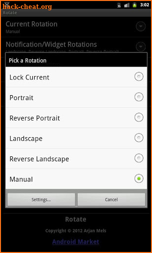 Rotation Control (License) screenshot