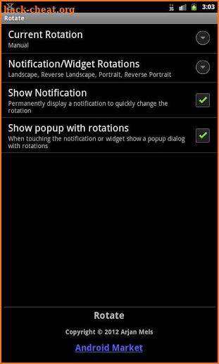 Rotation Control (License) screenshot