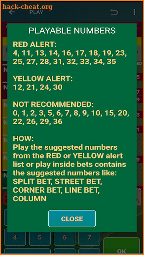 Roulette Inside Bet Counter & Predictor tool screenshot