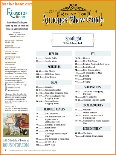 Round Top Antiques Show Guide screenshot