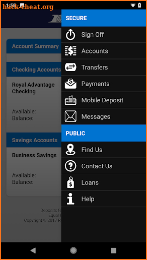 Royal Credit Union Business screenshot