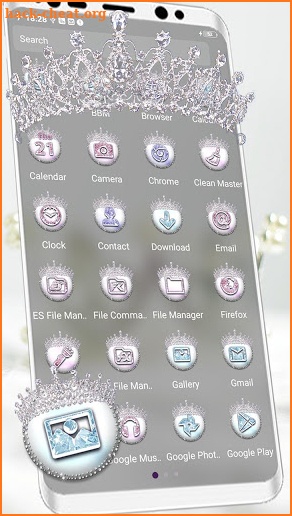 Royal Diamond Crown Launcher Theme screenshot